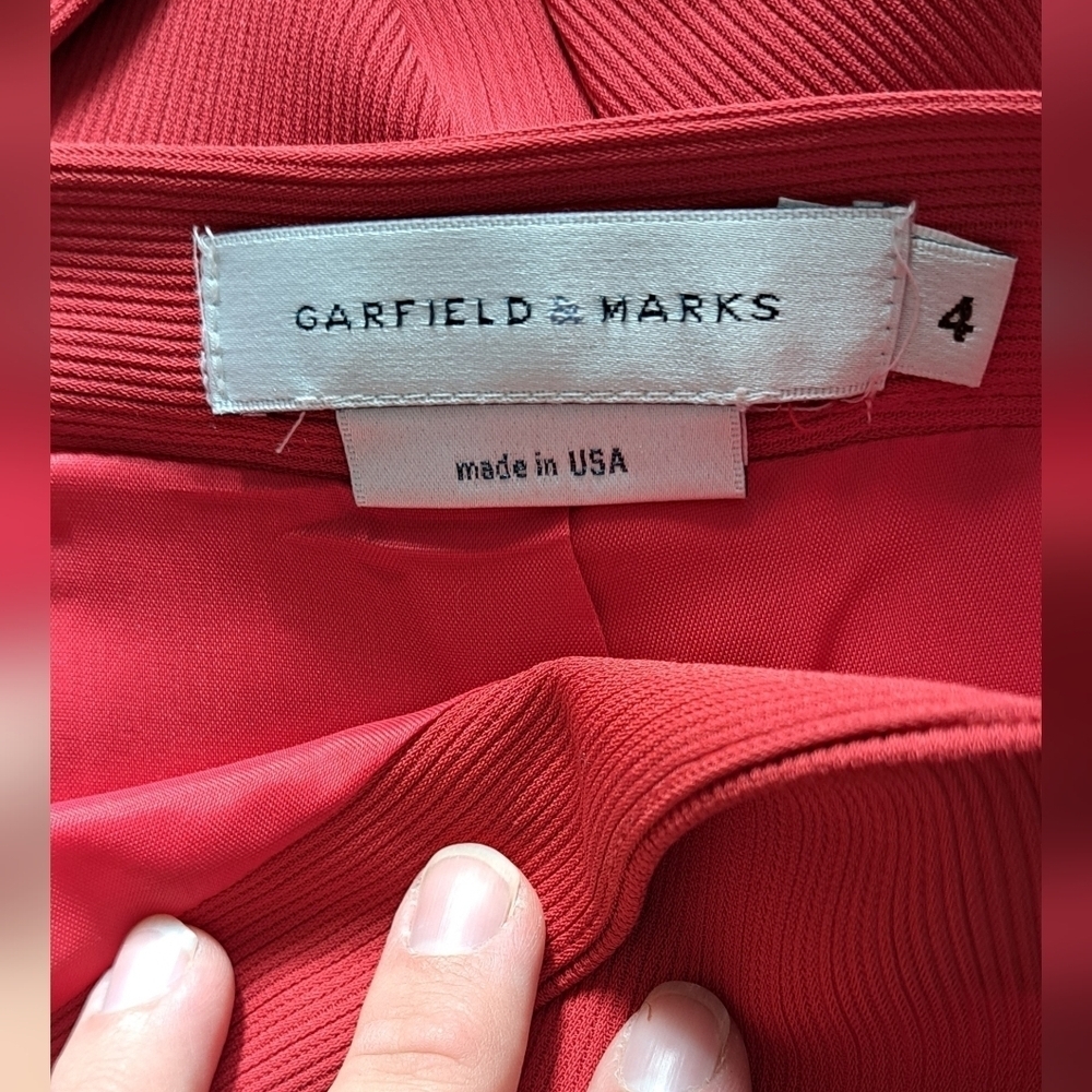 EUC Vintage Deadstock Garfield And Mark Red & White Trim Blazer & Skirt Size 4 - Picture 6 of 13